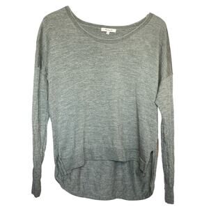 Madewell Northlight Merino Wool Hi-Lo Sweater Heather Sage Green Medium